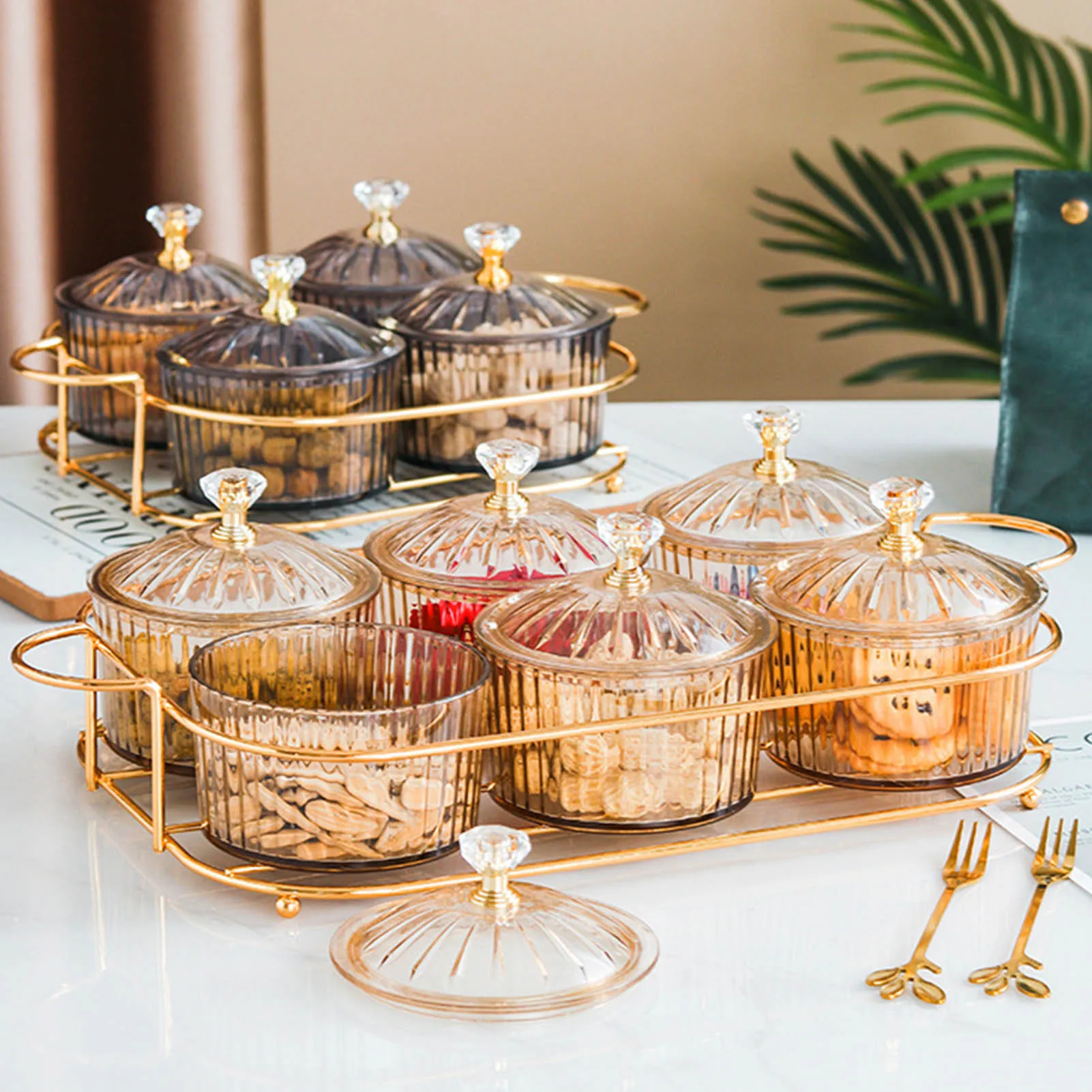 Snack Serving Bowls Dried Fruit Tray With Lid Serving Dishes Compote