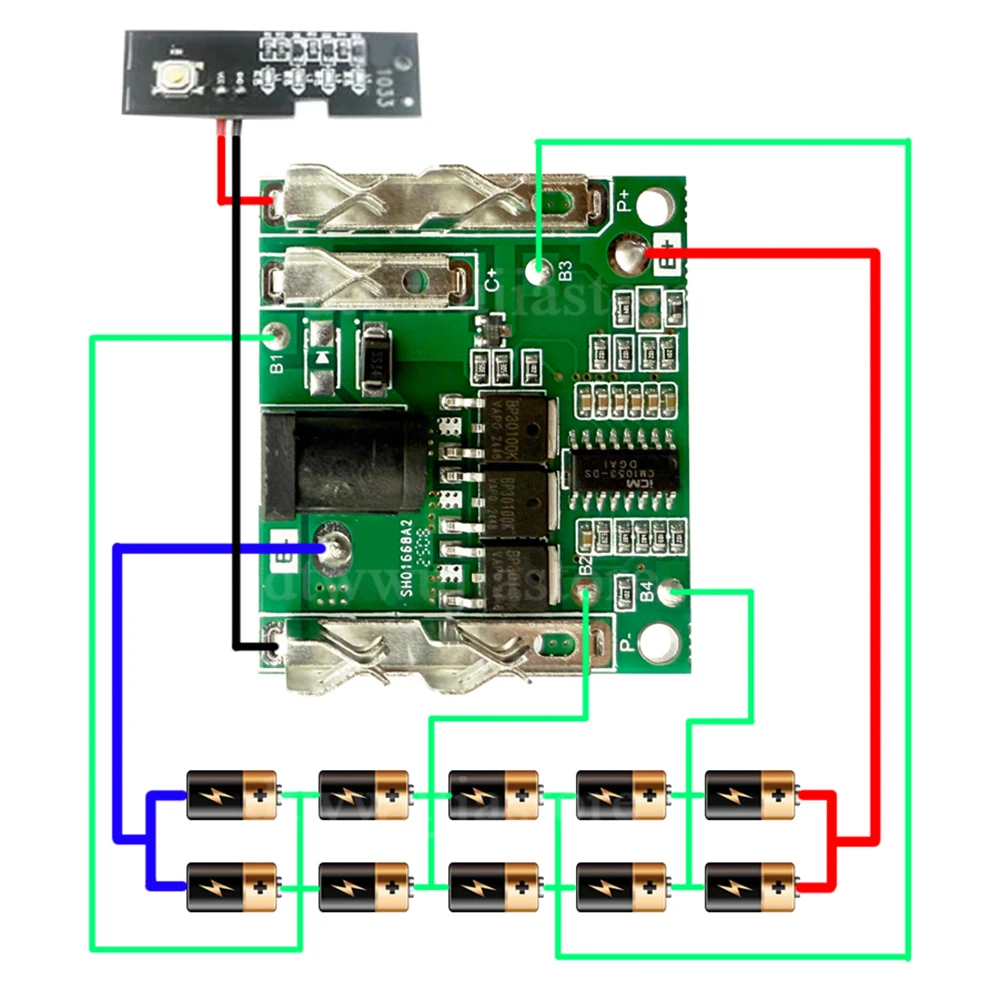 전동 공구 리튬 배터리 PCB 충전 보호 회로 기판 BMS Makita Lomvum Zhipu Hongsong 21V 배터리 용 원본 없음