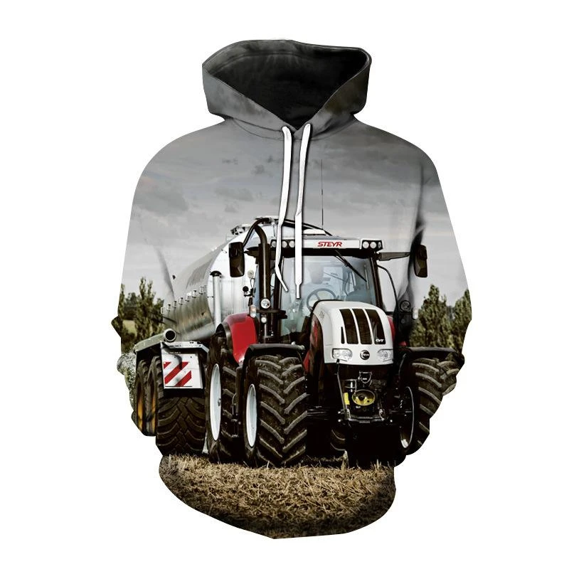 thumbnail image 1 of Nueva sudadera con capucha con estampado 3D de tractor para hombre y mujer, estilo Harajuku y hip hop, informal, a la moda, 1 of 4