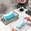 Acrylic Storage Box Desktop Cosmetics Transparent Plastic Box Dormitory Household Facial Mask Skin Box Refrigerator Storage Box 4