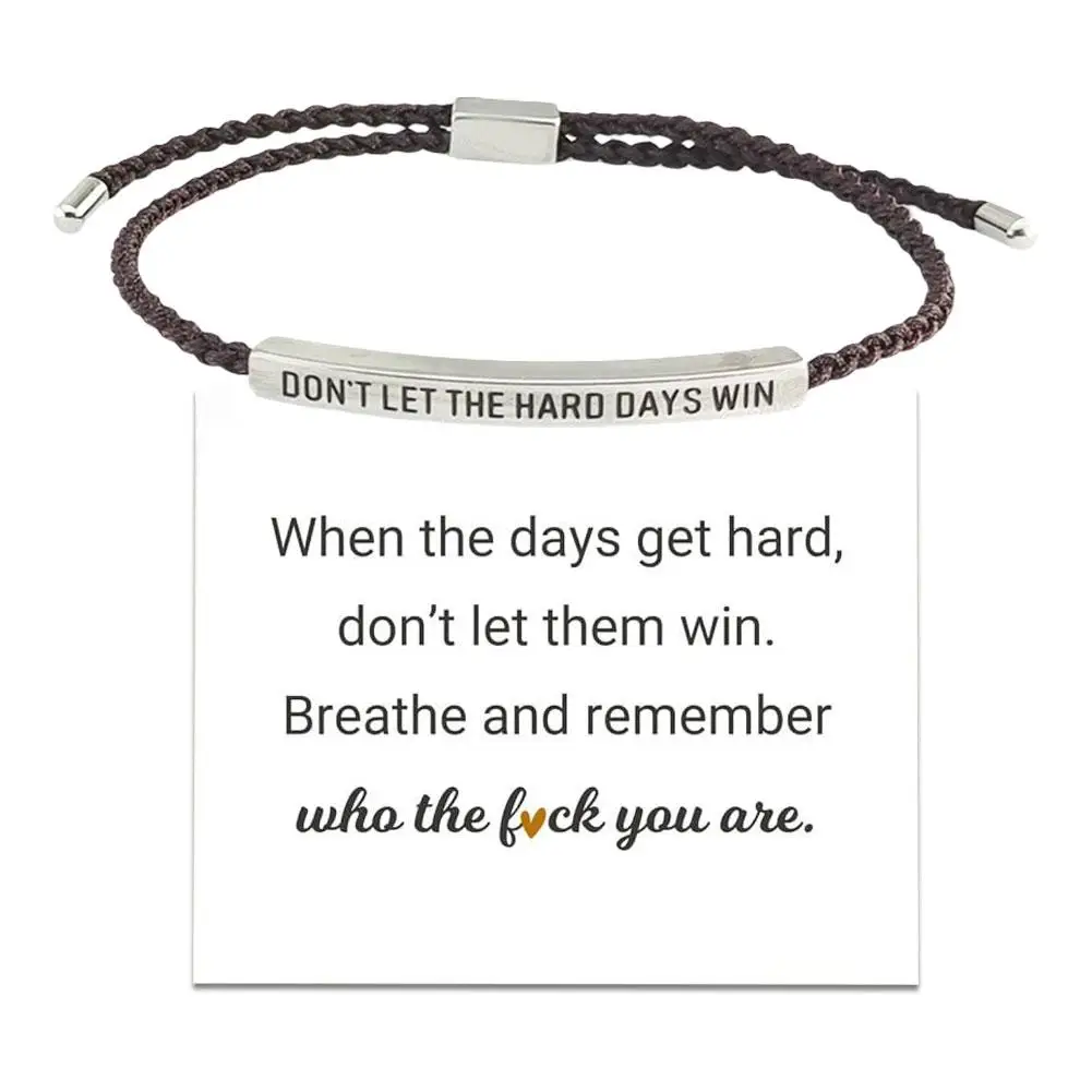 Personalisiertes Armband aus Titanstahl mit Gravur, verstellbar, gewebt, „Win Days“-Motiv, robustes Armband – Detail 6