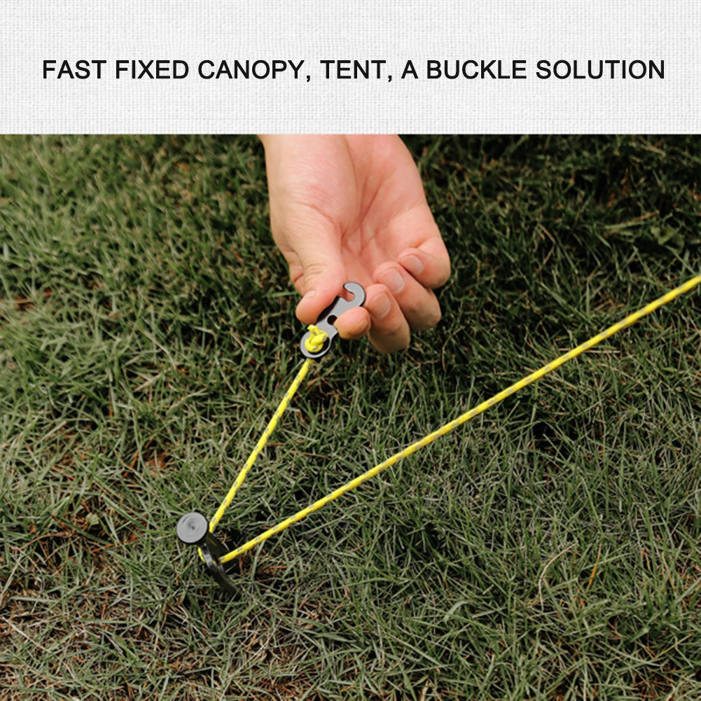 Camping Tent Cord Wind Rope Buckle Aluminum S-Type Tensioners Fastener 10pcs camping tent fasteners tent rope tightener camping cord buckles camping rope buckle