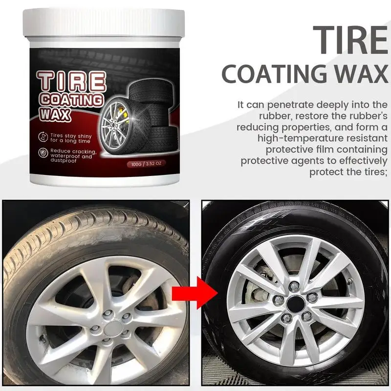 100g Tire Cleaner Wax Car Tire Rust Remover Dust Remover Fast-Acting Rim Cleaner Tire Polishing Agent Car Tire Brightener Wax