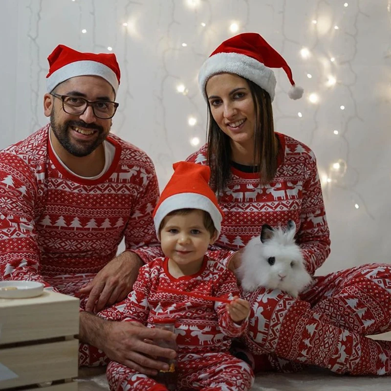 Mommy and Me Clothes 2023 New Christmas Pajamas Set for Family Soft Cute Sleepwear Adults Kids 2 Pieces Suit Xmas Look Outfits 5