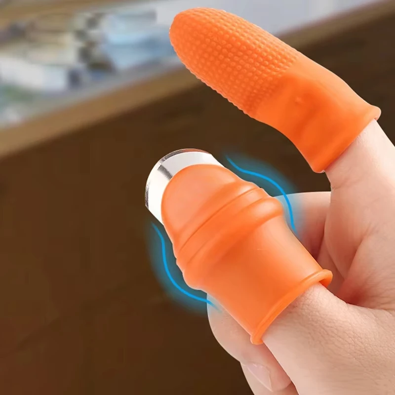 Silicone Thumb Knife Finger Protector Protector Gears Cutting Vegetable Harvesting Knife Pinching Plant Blade Scissors Gloves