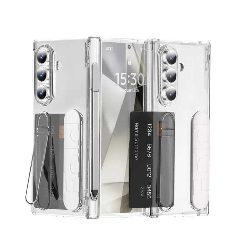 Wristband Holder Phone Case with Card and Pen Slots & Screen Protector Film Cover