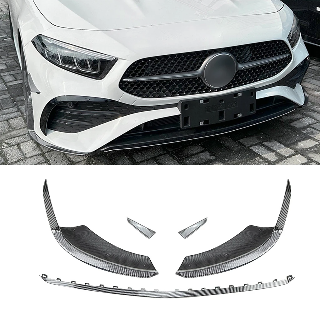 

Для Mercedes-Benz A-class W177 A180 A200 A35 AMG 2023 + передний бампер спойлер губа нижний корпус комплект диффузора разделитель тюнинг защита