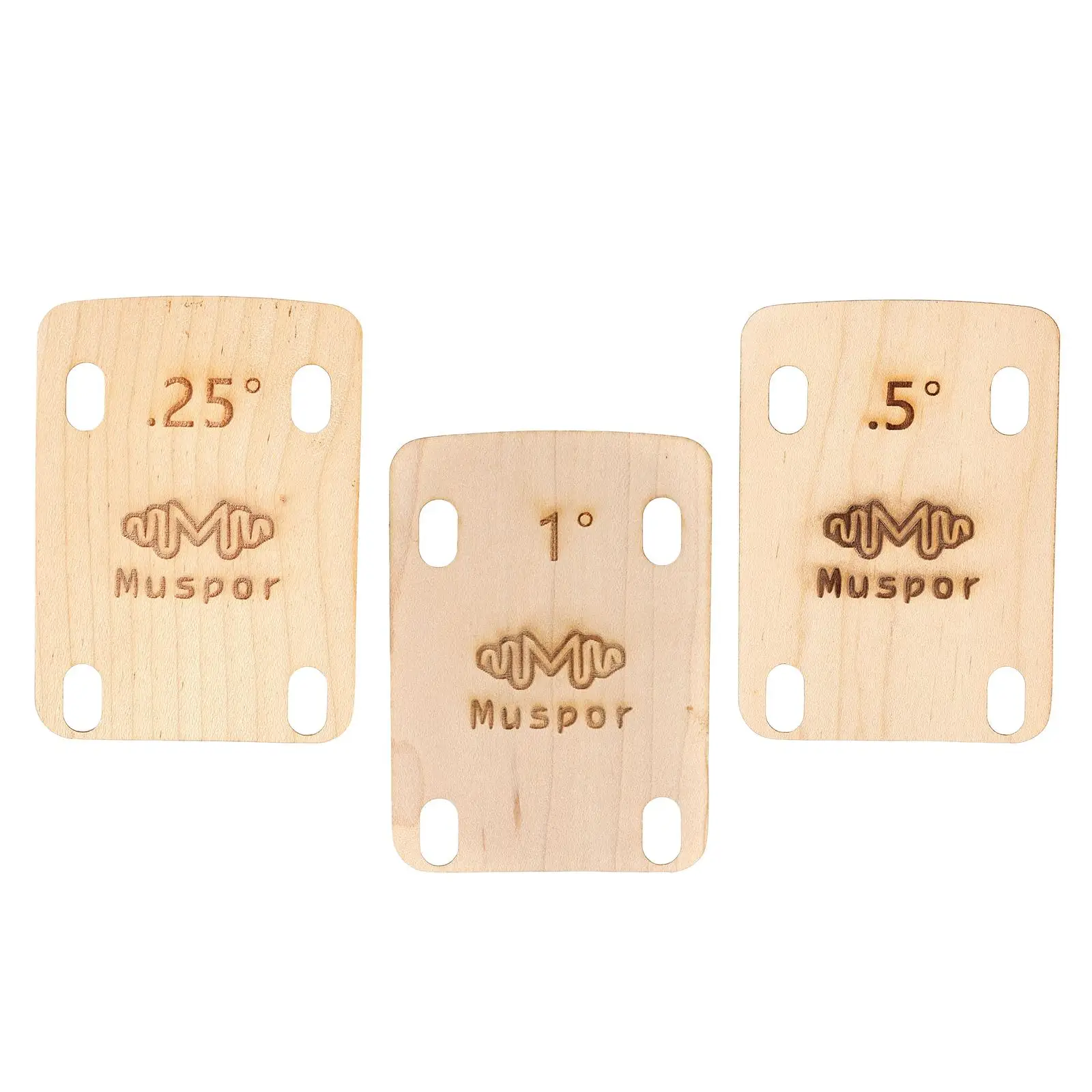 

3 Pieces 4 Holes Neck Plate Gaskets 0.25 0.5, 1 Degrees for Electric Guitar