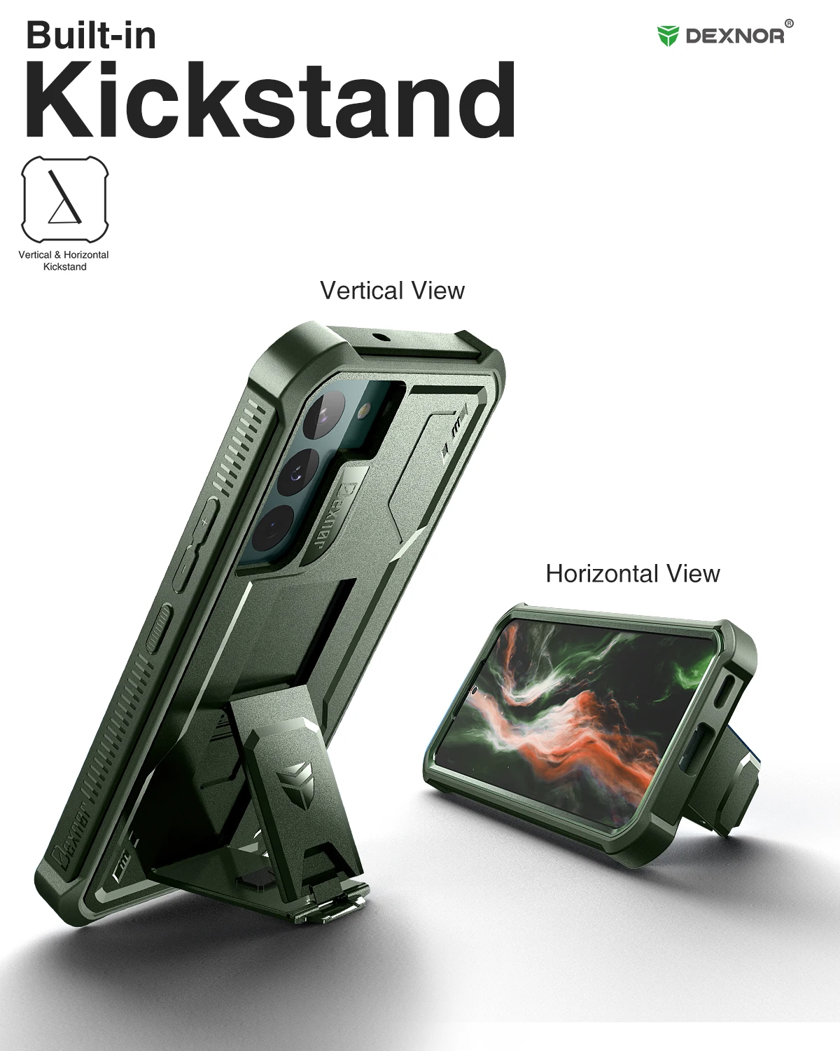 Rugged Military-Grade Full Body Case with Built-in Screen Protector