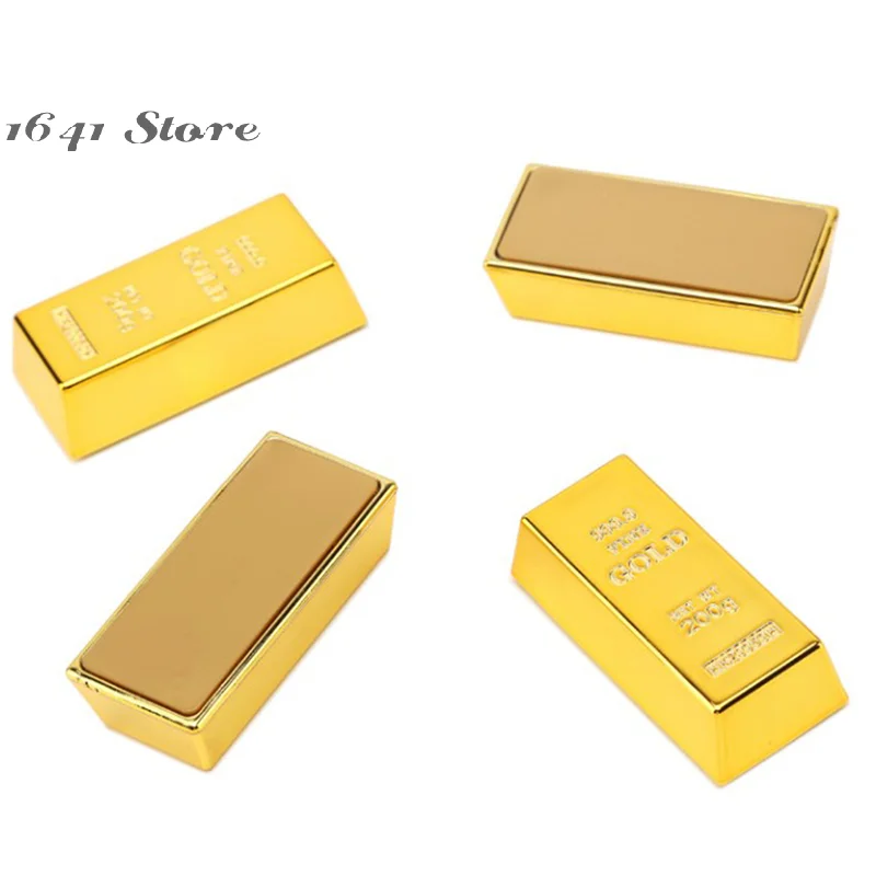 1pc Kunststoff Gefälschte Goldbarren Simulierte Goldene Ziegel Gefälschte Glitzernde Gold Bar Briefbeschwerer Tür Stop Film Prop Neuheit geschenk - AliExpress 15