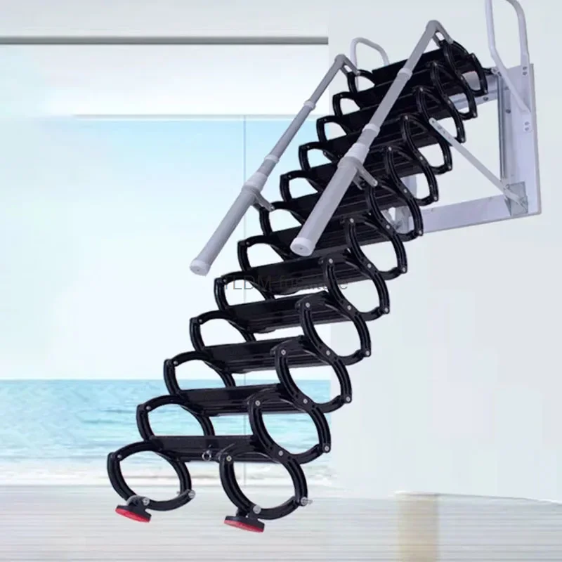

Attic Telescopic Staircase Home Thickened Invisible Stretch Ladders Indoor and Outdoor Wall Hanging Folding Villa Duplex Ladder