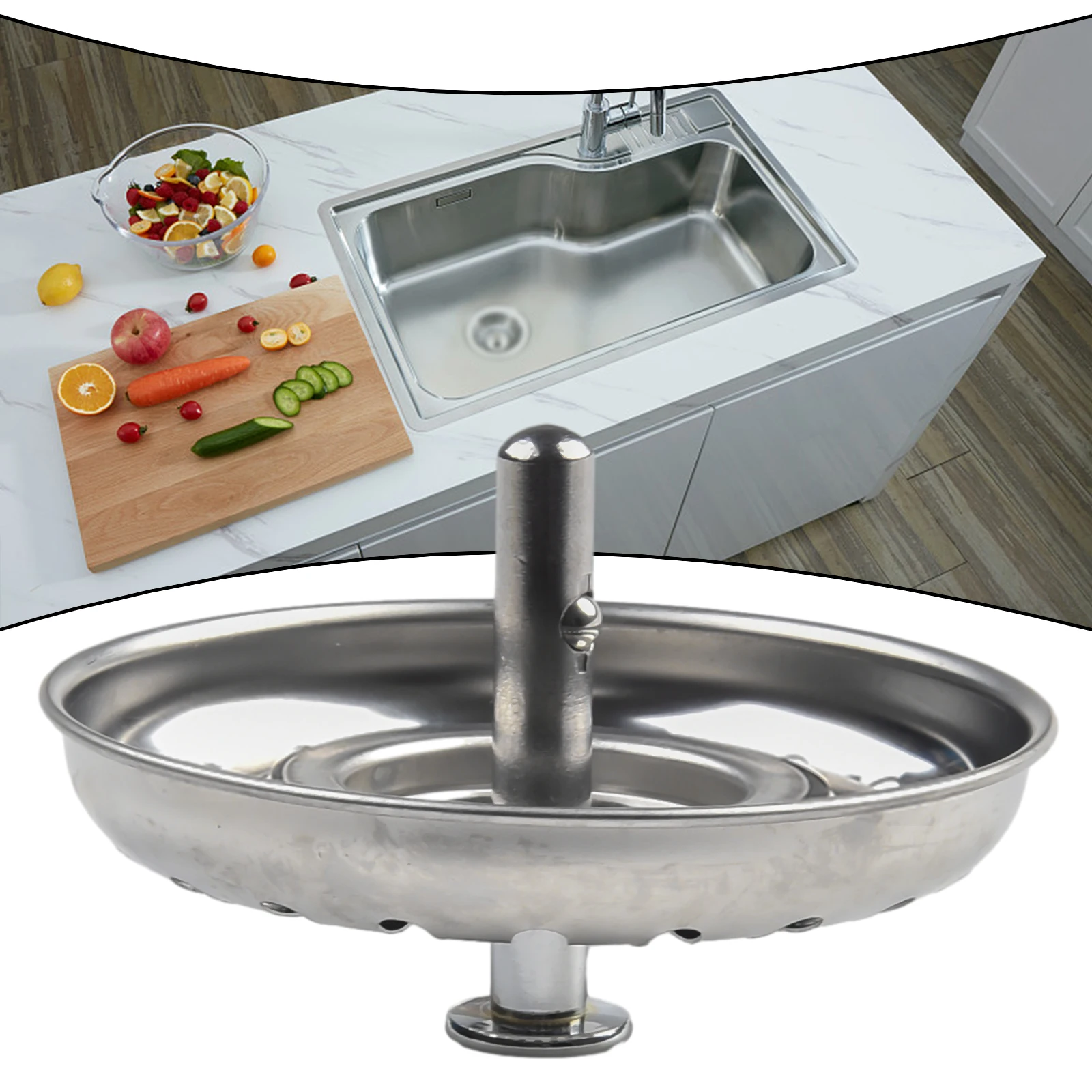 

80mm 82mm Bath Tubs Bathroom Sinks Sink Strainer Sink Plug Basin Drain Filter Plug Hole Stainless Steel Universal