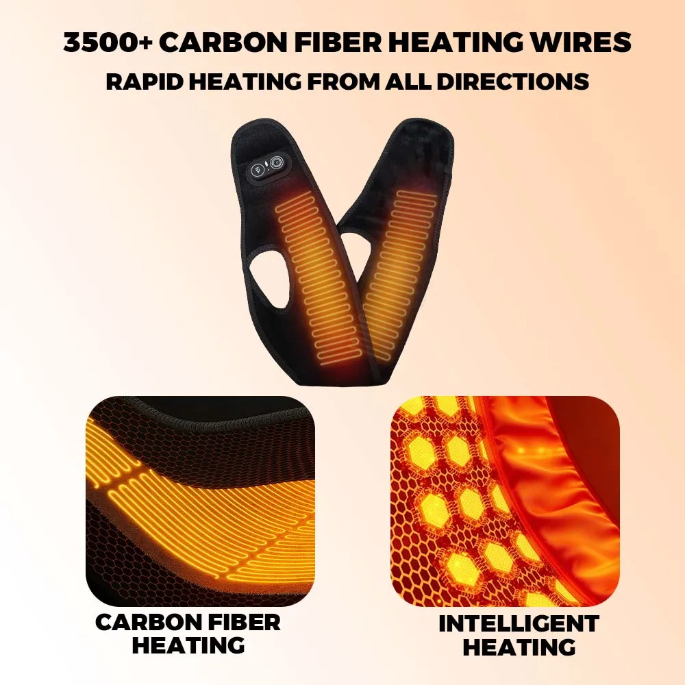 Electric Heated Adjustable Dental Belt Hot Compress for Face Jaw Chin Wisdom Teeth 3 Levels Heating 3 Timer Settings