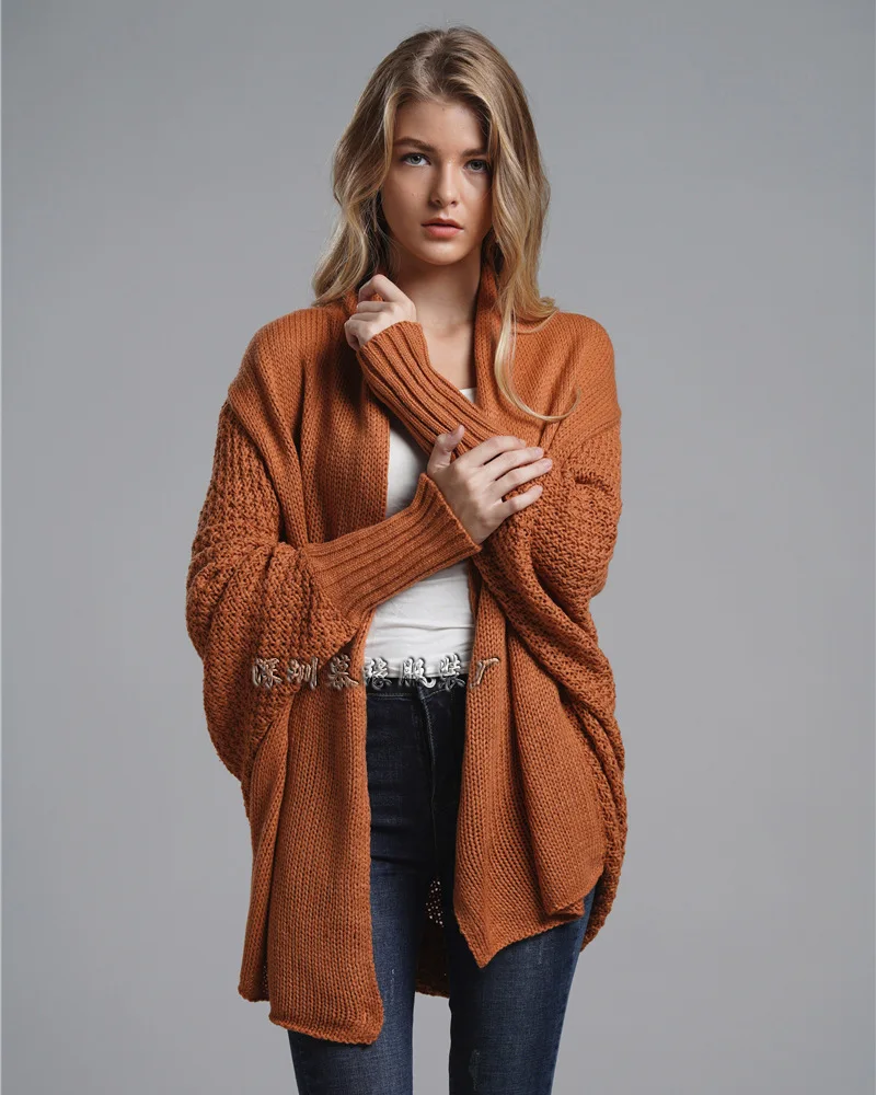 2022 New Lazy Oversize Long Sweater Cardigans Jacket Coat New Women Thick Sweaters Korea Cardigan Jacket Coat Outwear TOP blue sweater Sweaters