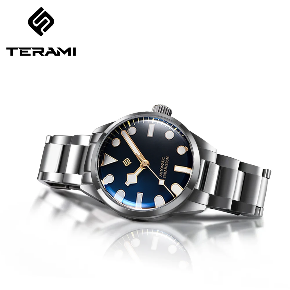 

TERAMI NEW 38MM Vintage Explore Series Automatic Mechanical Watch For Men Luxury NH35 Sapphire Crystal 20Bar Wristwatch HD Lume