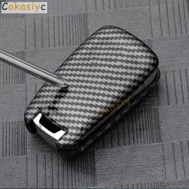 Premium Carbon Fiber Car Flip Key Case Cover – Sleek and Durable Design