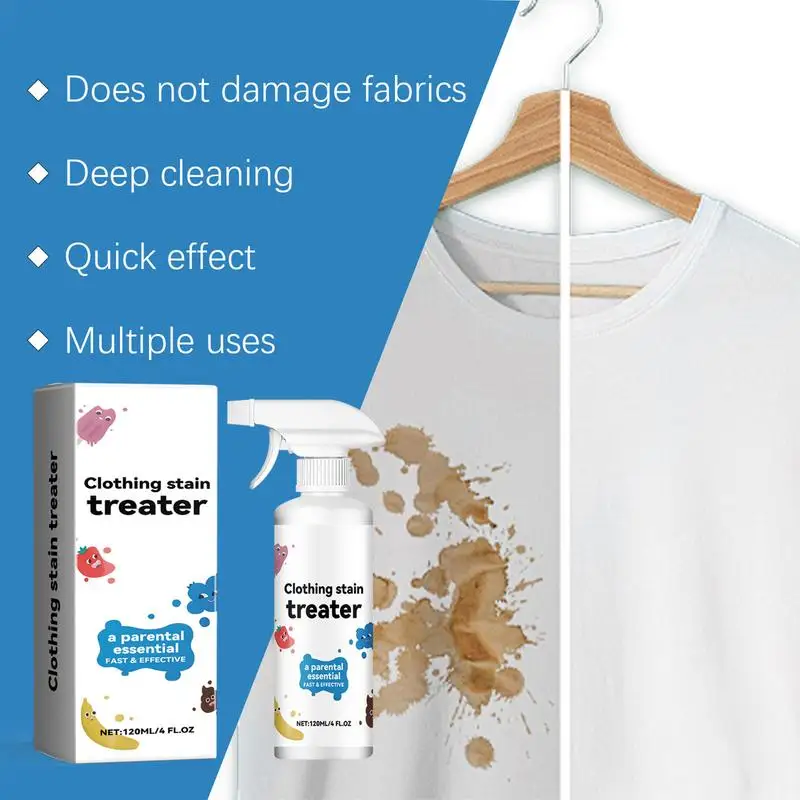Stain Remover For Clothes Laundry Portable Stain Treater For Laundry 120ml Travel Size Clothing Remover Cleaner