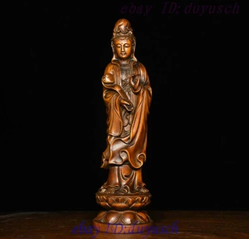 

Китайская буддистская деревянная резная статуя Будды RuYi GuanYin Kwan-yin