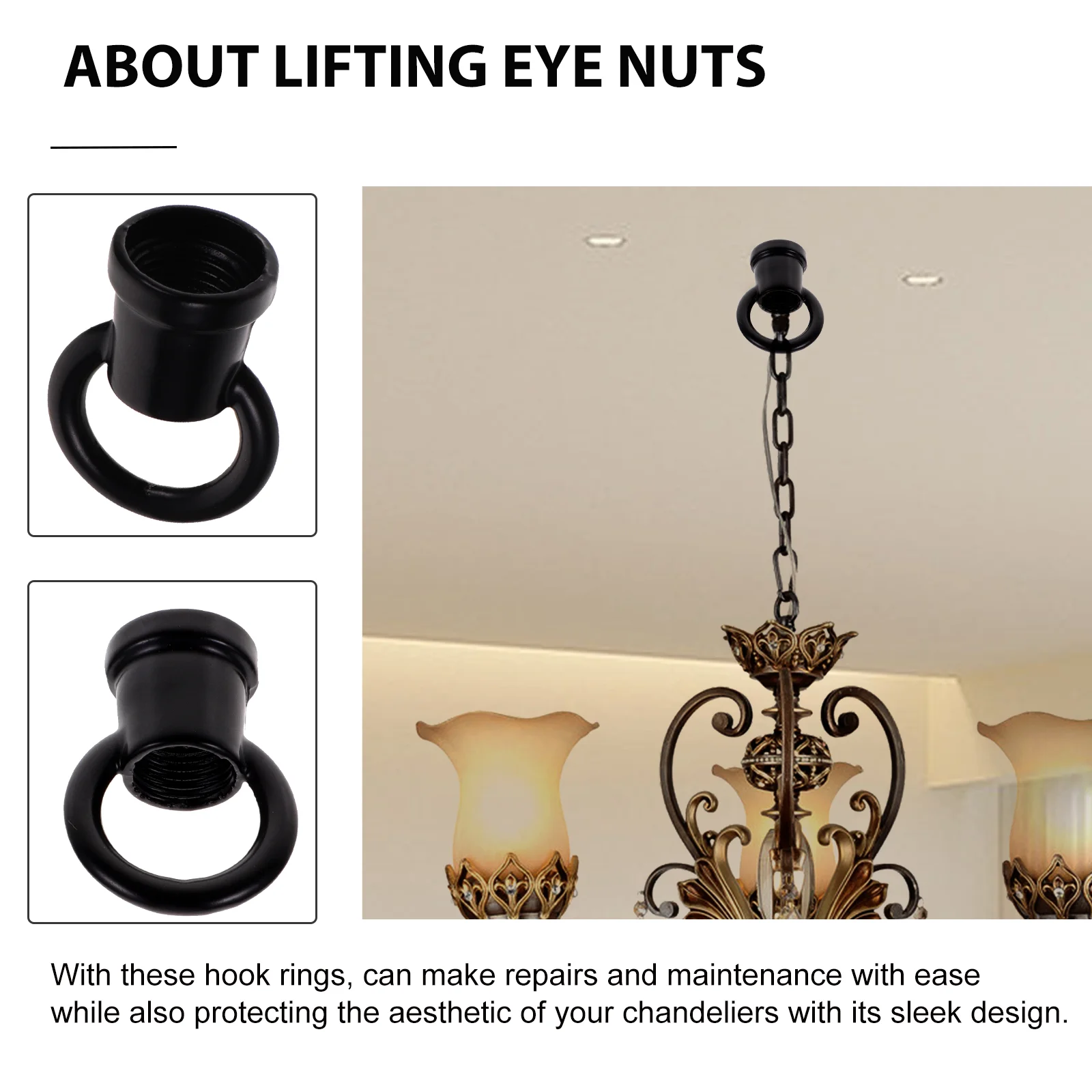 Zinc Alloy Black Chandelier Replacement Parts Ceiling Hooks