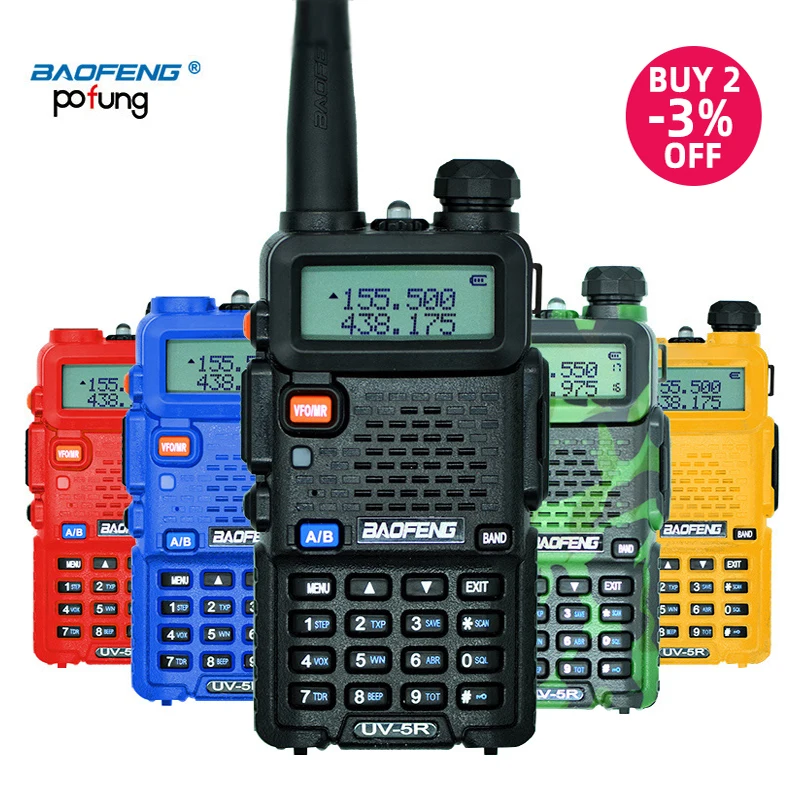 Baofeng Uv-5R Walkie Talkie Professionale Cb Ham Radio Station Baofeng Uv 5R Ricetrasmettitore 5W Vhf Uhf Portatile Uv5R Radio Da Caccia
