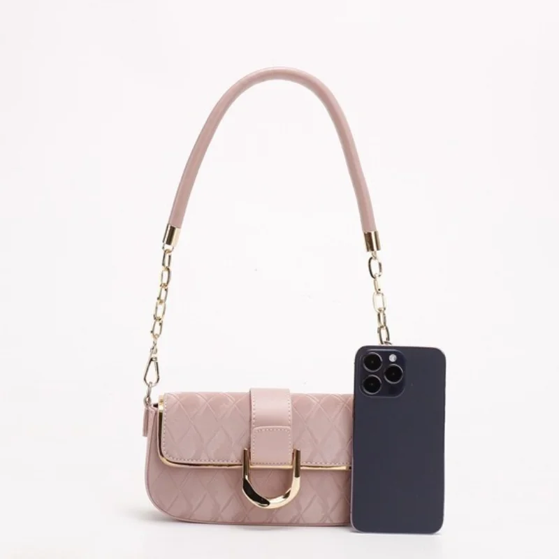 Fashion Women Commuter Shoulder Bags Embroidery Handbag Ladies Square Pu Top Handle Casual Chain Strap Crossbody Bags for Girls