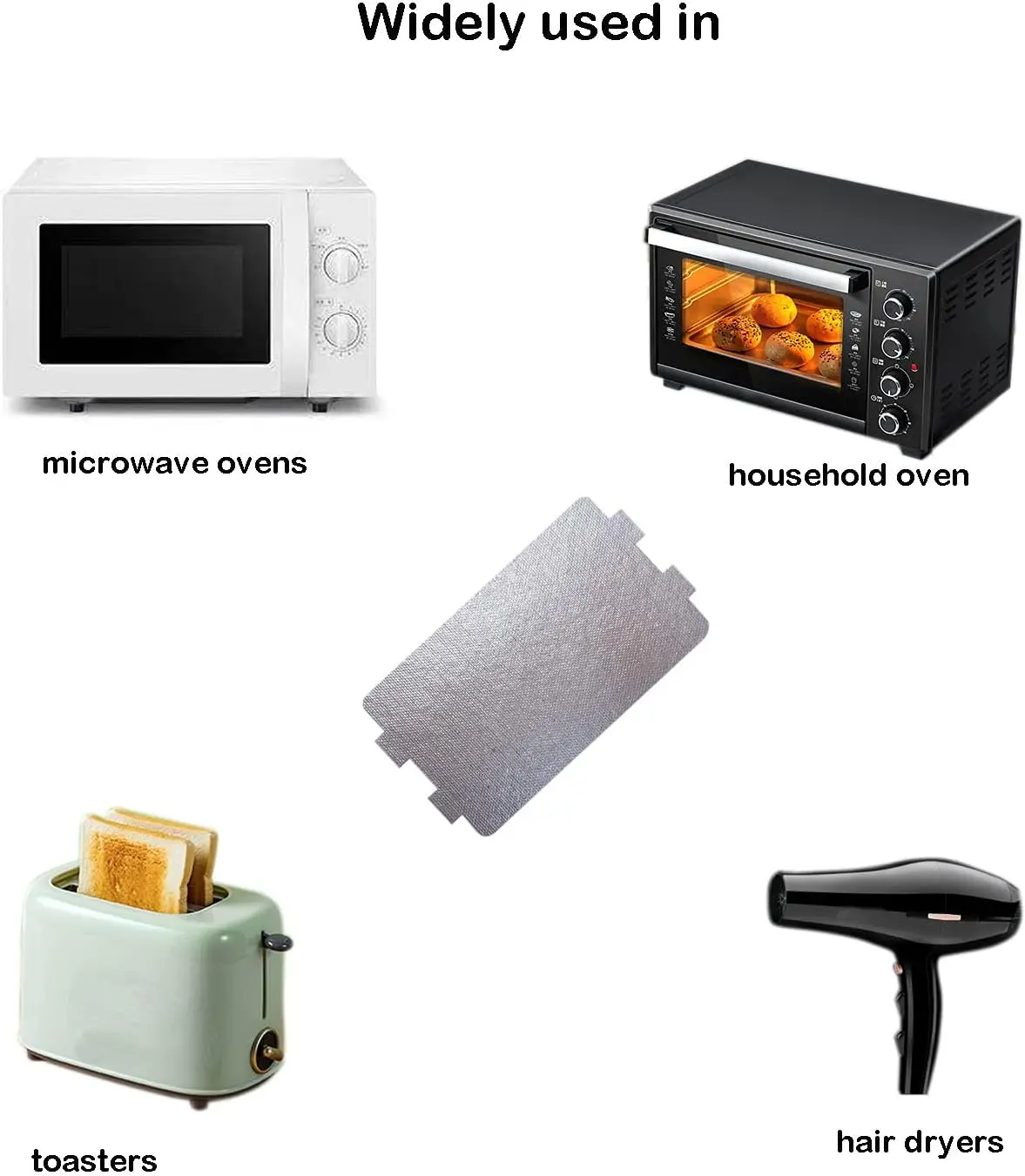8Pcs Universal 9.8cm *11.8cm Microwave Oven Mica Plate Mica Sheet For Microwave Oven Toaster Hair Dryer Warmer
