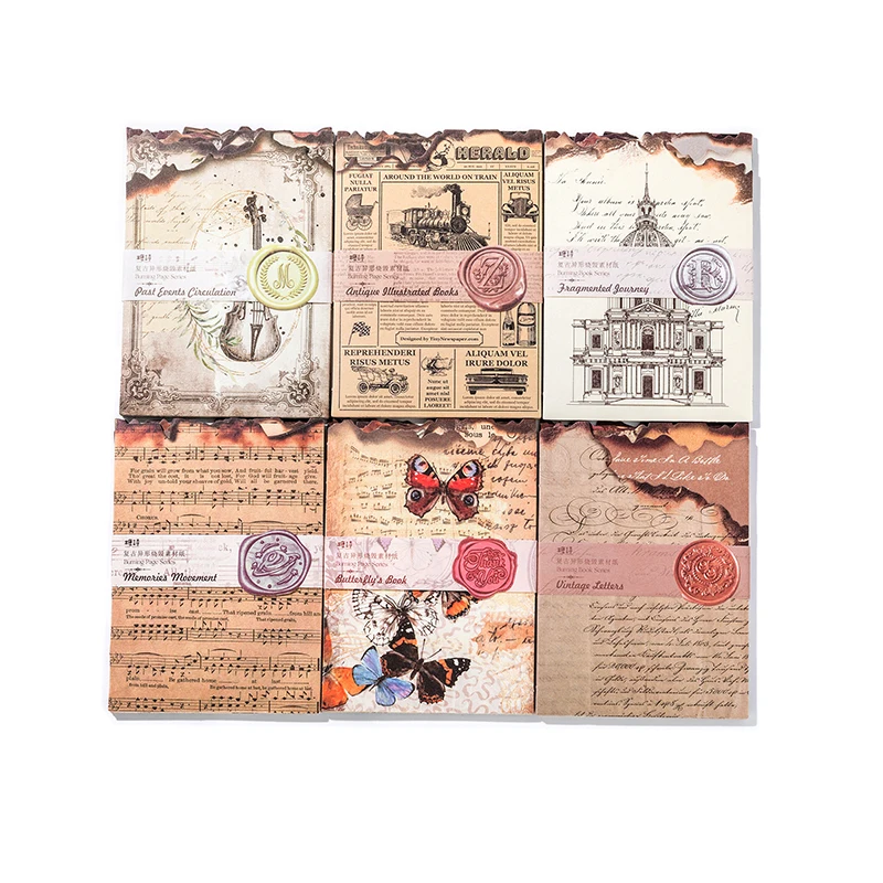 30 pcs Vintage burn Style material paper Decorative
