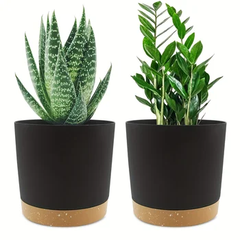 Pot de fleurs rond à fond amovible de 16.51cm, 2 pièces, Pot de fleur à fond amovible de 6.5 pouces, fournitures de jardin et de maison en plein air 1