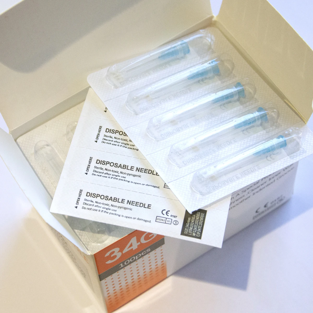34G Tattoo Needle 34g needles 1.5mm 2.5mm 4mm For Beauty injection syringe filler Safety Needle Hand Tool Parts 5