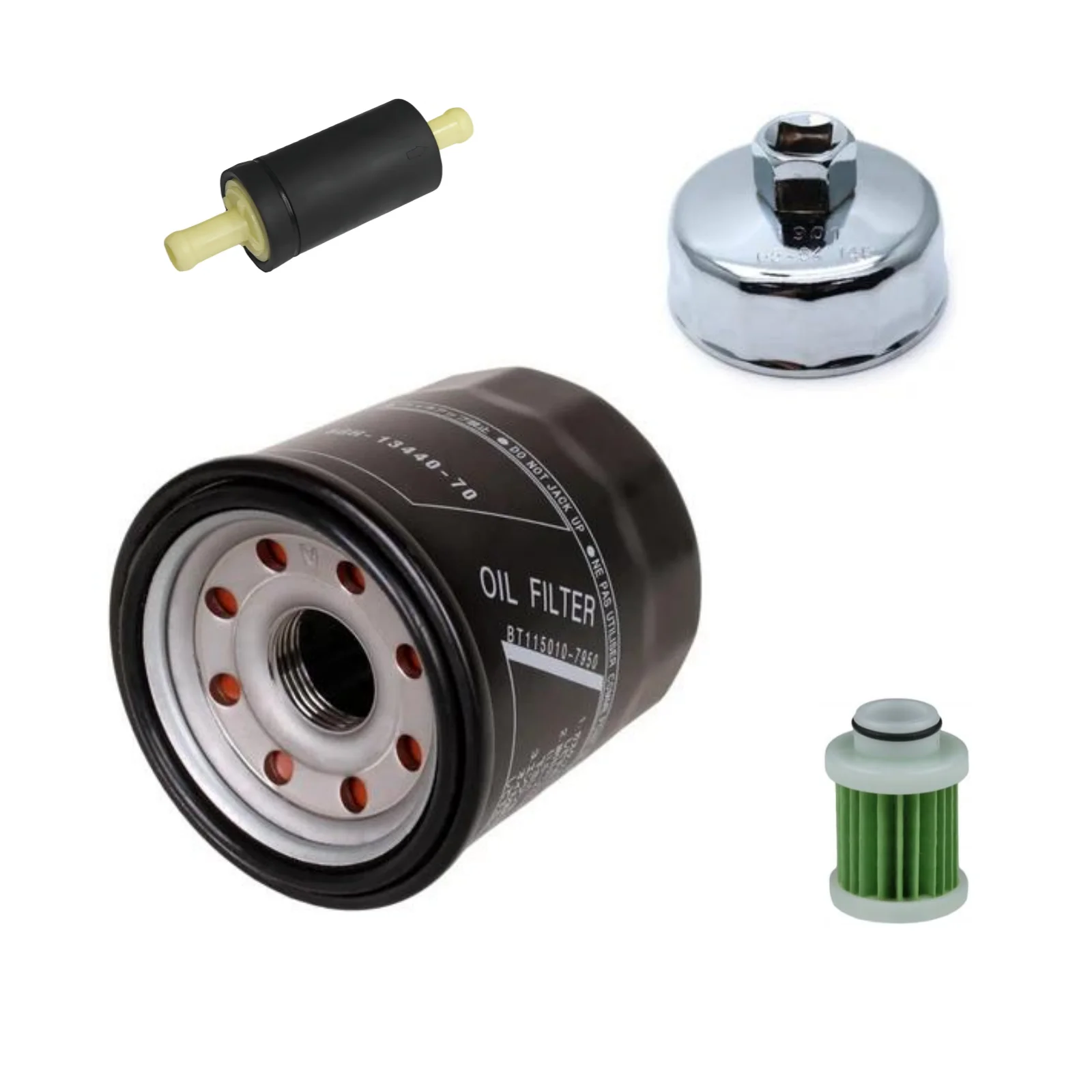 1 Kit (3 Filters) Oil Filter fuel filter and Oil Filter Wrench for yamaha outboard F40-F115