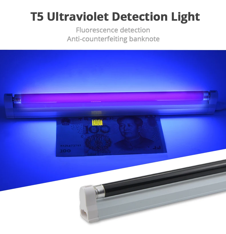 Description Picture 2 of itemPortable Blacklight Lamp UV LED Black Light Fixtures T5 Tube Lamp 6W 8W Ultraviolet Lighting Bar for Halloween Club Party Disco