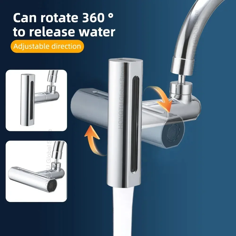 New 4 Mode Waterfall Bathroom Faucet Extend Sprayer Bubbler Stream Anti-Splash Head Rainfall Sink Kitchen Tap Nozzle Extension
