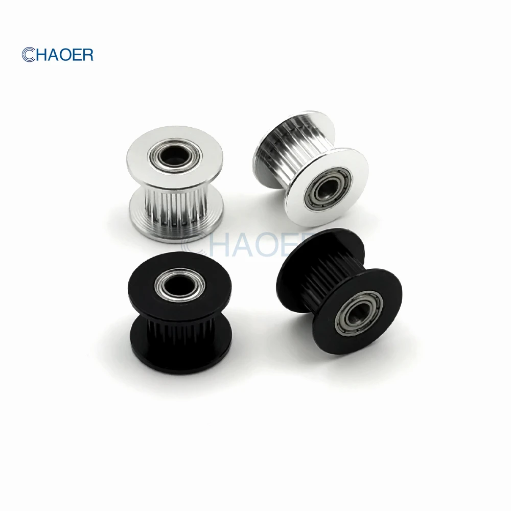 2GT 20 톱니 텐셔너 풀리 보어 3/4/5/6/8mm GT2 오픈 벨트 폭 6/9/10/15mm, 베어링 조정 가이드 아이들러 동기 휠