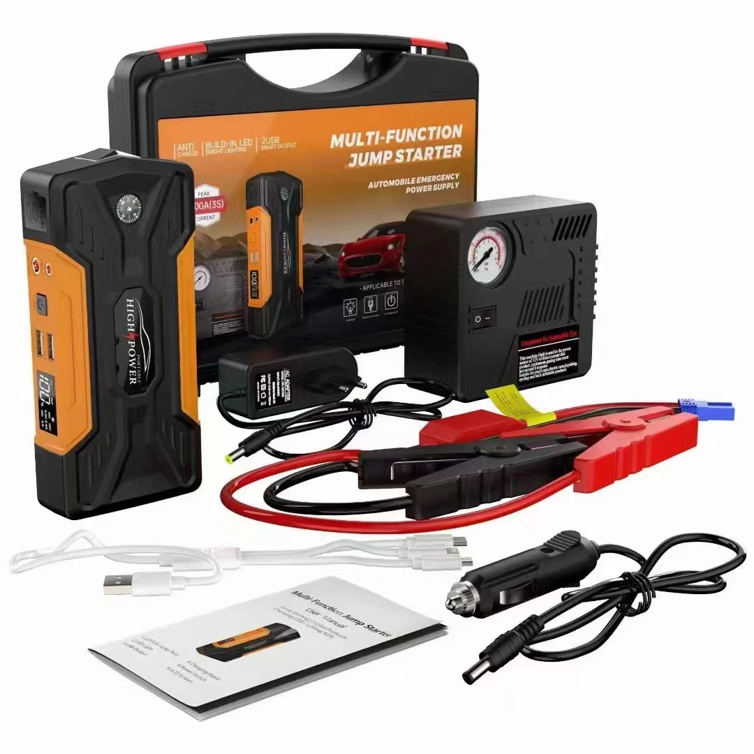 Car Jump Starter 12V 99800mAh Digital Display Emergency Power Supply Portable Emergency Starter Car Battery Booster Power Bank