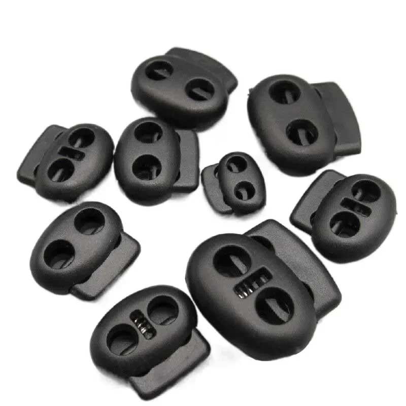 Twin Hole Plastic Stopper Cord Lock Bean Drawstring Toggle Clips 50Pcs 4mm-5.5mm for Apparel Shoelace Sportswear detachable stopper cord lock stopper cord stopper cord lock cord end lock