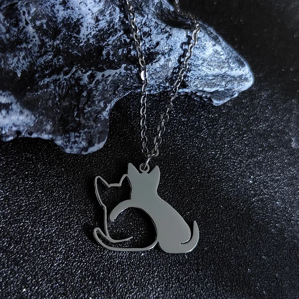 double cat necklace