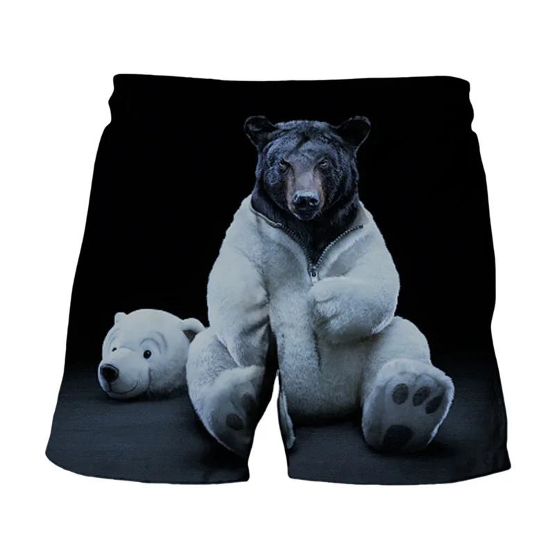 

3D Print Polar Bear Beach Shorts For Men Fashion Animal Surfing Board Shorts Summer Holiday Streetwear Short Pants Unisex Trunks