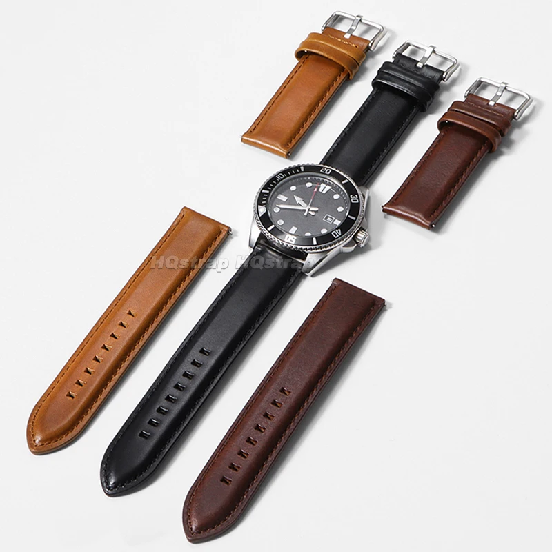 Luxury Genuine Leather Vintage Cowhide Watch Band with Quick Release