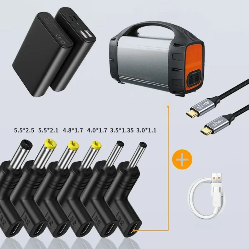 노트북 DC 전원 어댑터 키트 USB 타입 C 여성형 DC 플러그 전원 커넥터 3.0x1.1mm/3.5x1.35mm/4.8x1.7mm/4.0x1.7mm/5.5x2.1mm