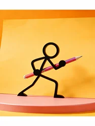 Whimsical Stickman Pencil Holder - Unique Desk Accessory & Playful Gift (Runner)