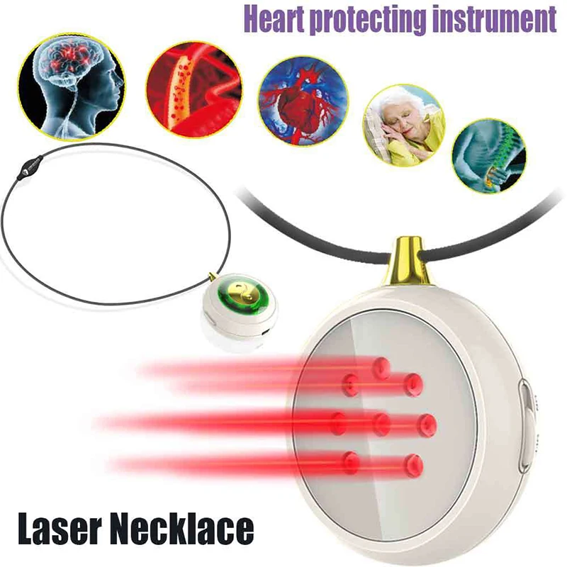 LASTEK 650nm Laser Wearable Necklace LLLT Laser Therapy Device for Coronary Disease Angina Heart Protector