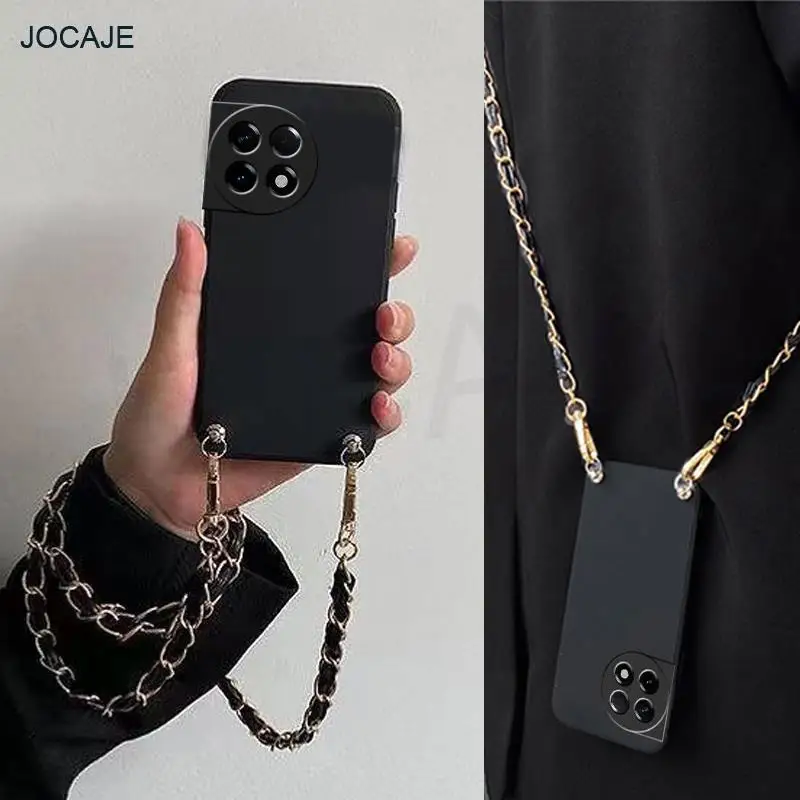 

Crossbody Lanyard Leather Chain Soft Case for Oneplus 11 11R Ace Pro 10T 10 9 8 Pro 8T 7 Necklace Strap Shoulder Phone Cover