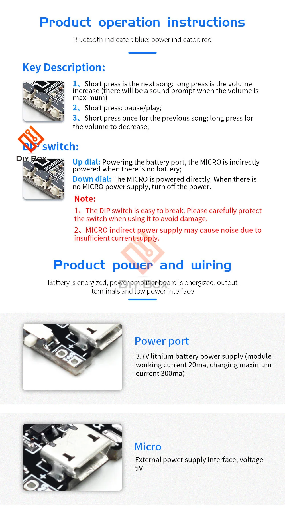 Reprodutor de MP3 e acessórios p amplificador