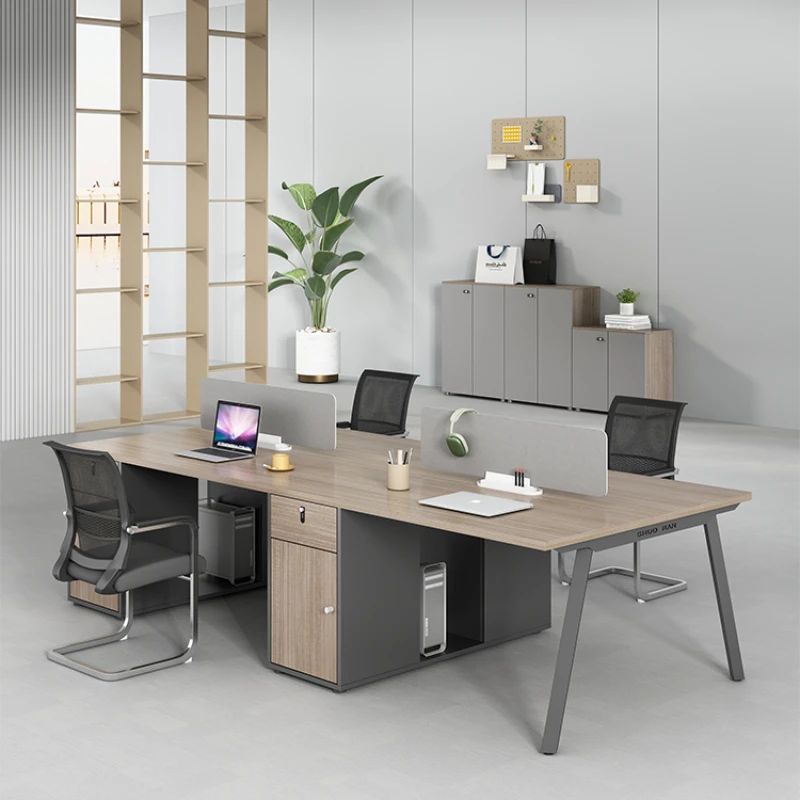 Simple combination of desk and chair for staff, modern desk, 2/4/6 staff, desk office. modern bjflamingo office furniture staff office partition desk 4 people seats