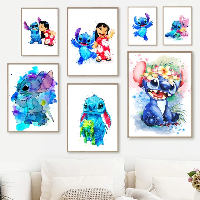 Desconto Dos desenhos animados de Disney Stitch e Imprime Interestelar Bebê  Pinturas em Tela, Cartazes de Parede Imagens de Arte para Decoração de Sala  de estar Cuadros