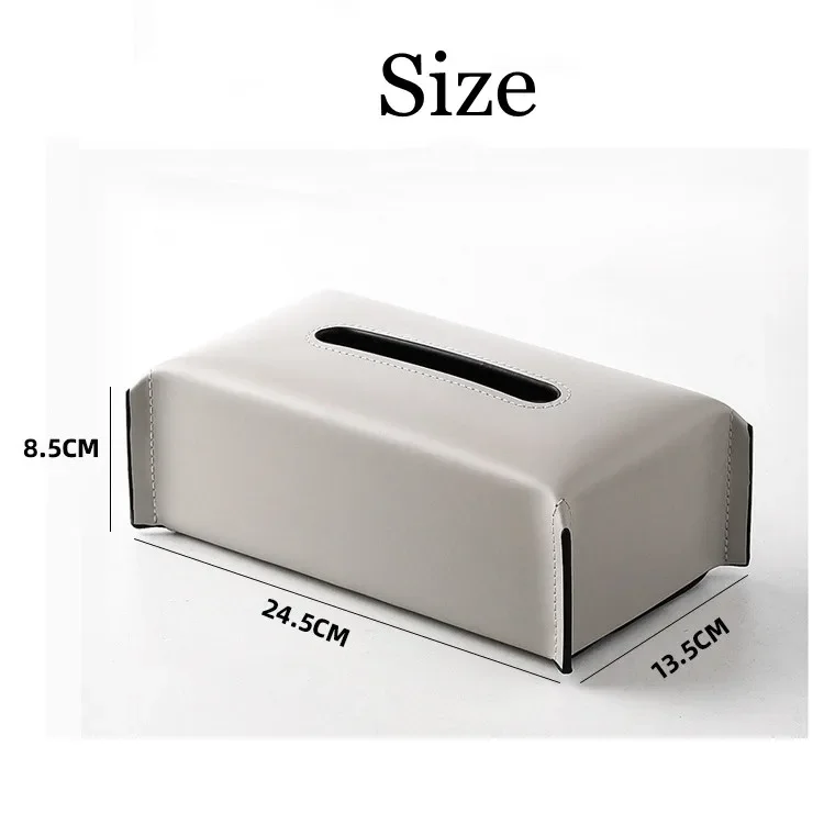 Leather Tissue Box Napkin Case Luxury Paper Cover Car Living Tissue Paper Holder Desktop Home Tabletop Decoration 4