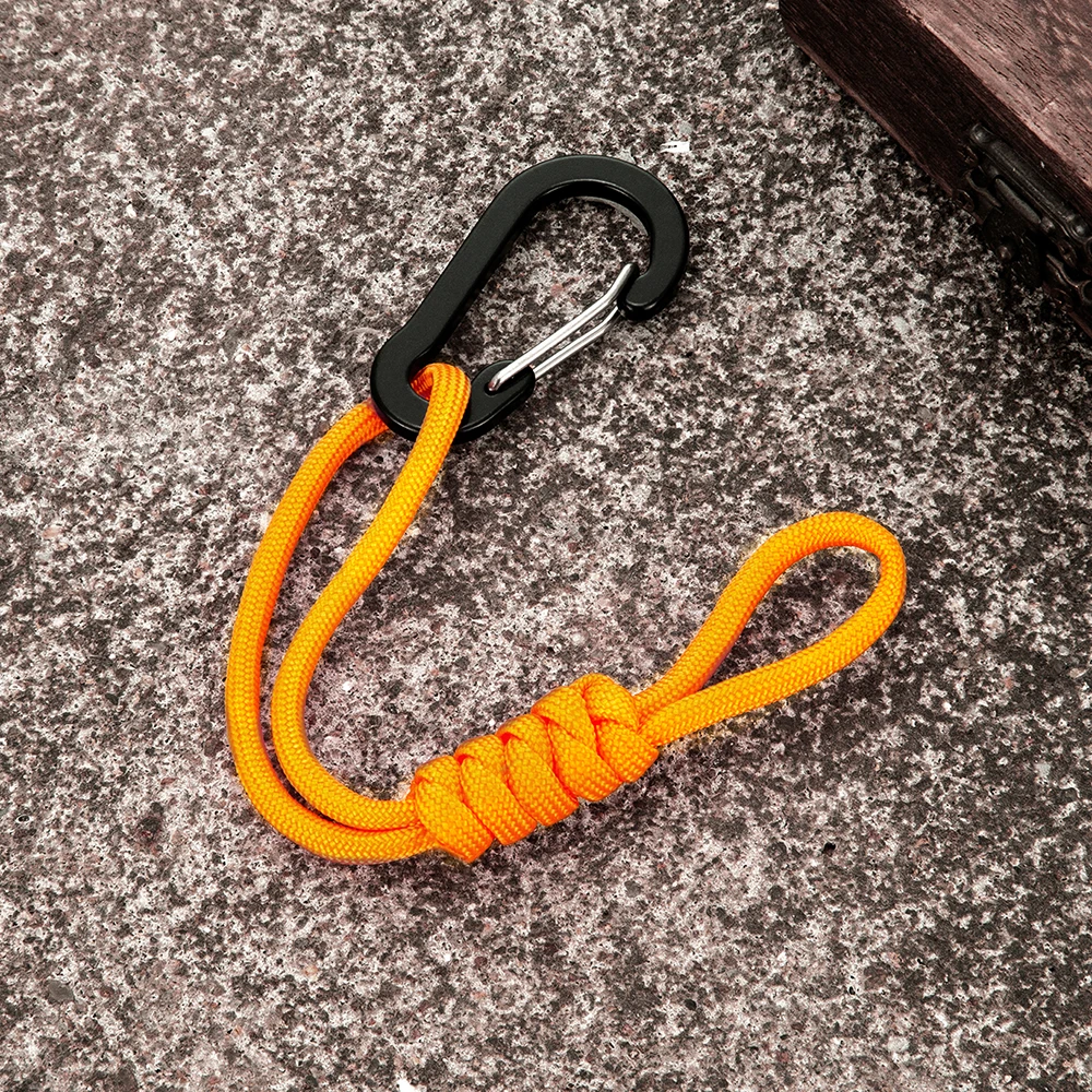 MKENDN Mulitifunctional Carabiner Keychain Handmade Braided