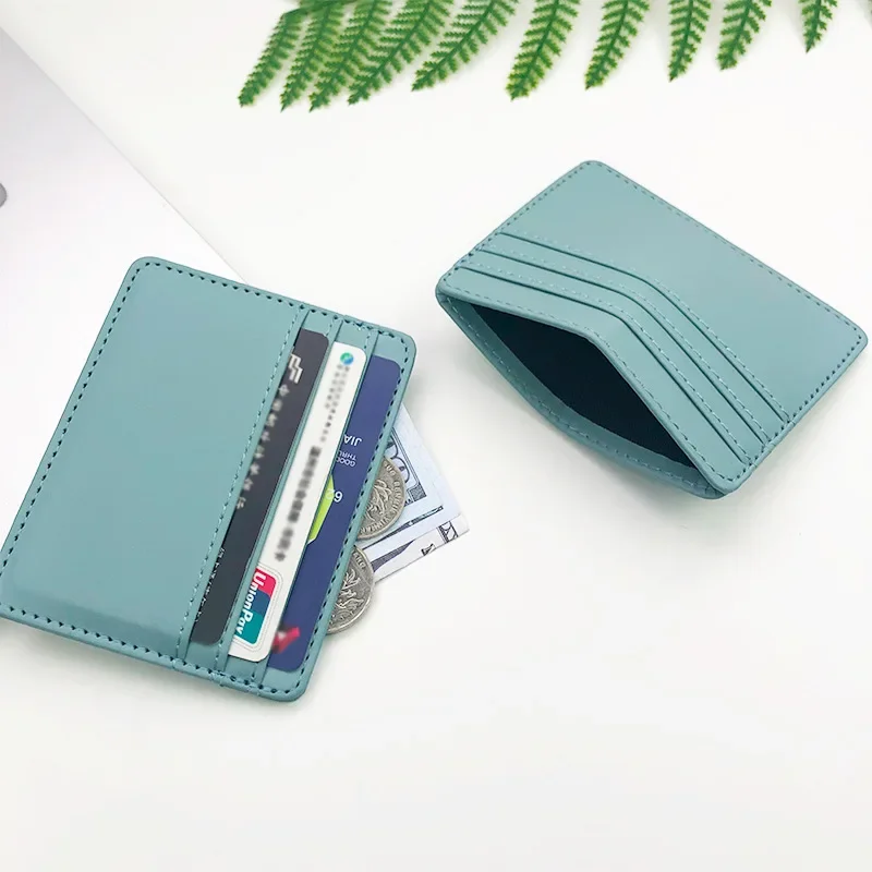 

1Pc Candy Color Pu Leather ID Card Holder Bank Credit Card Box Multi Slot Slim Card Case Wallet Women Men Business Card Cover