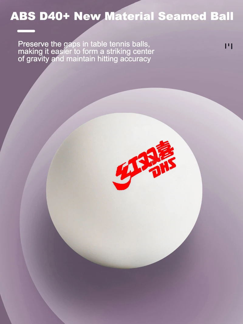 Description Picture 4 of itemDHS D40+ Table Tennis Ball New Material ABS Seamed Table Tennis Ball ITTF Approved Ping Pong Balls for Training Competition