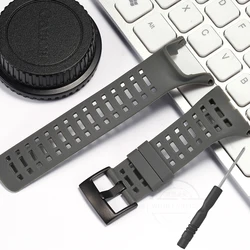 Silicone Outdoor Sports Waterproof Watch Band - 24mm (Grey - B)